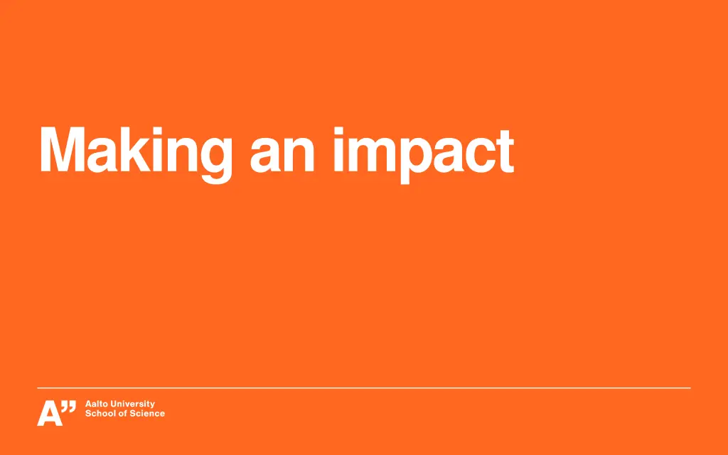making an impact