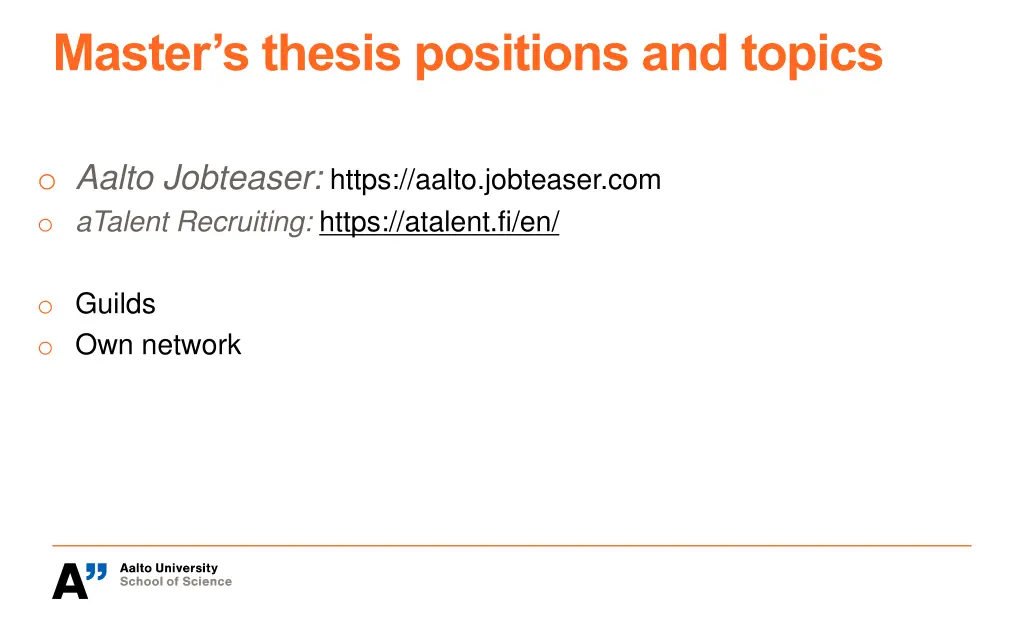 master s thesis positions and topics