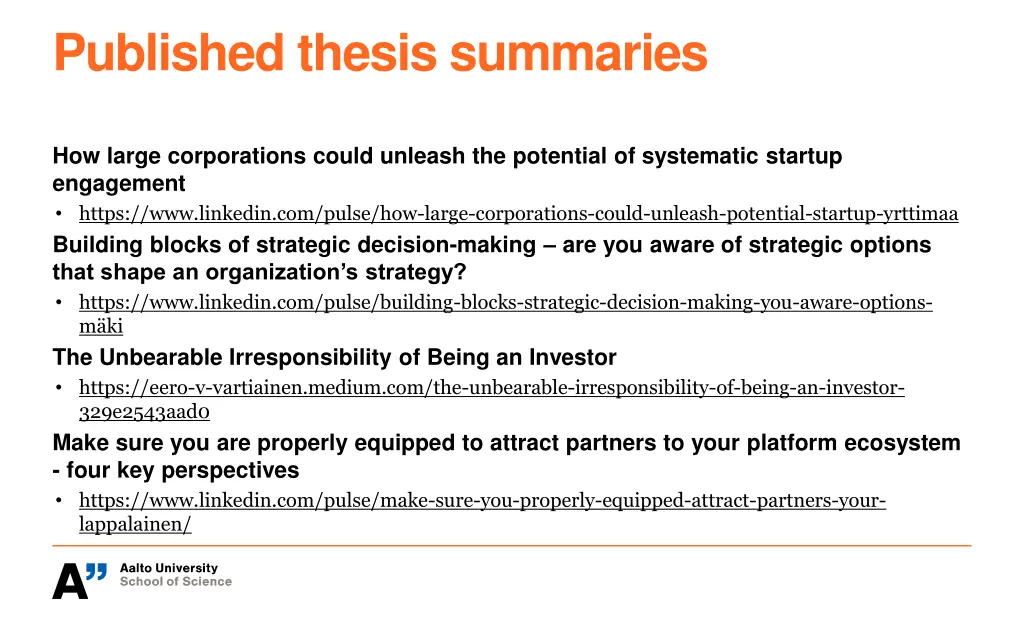 published thesis summaries