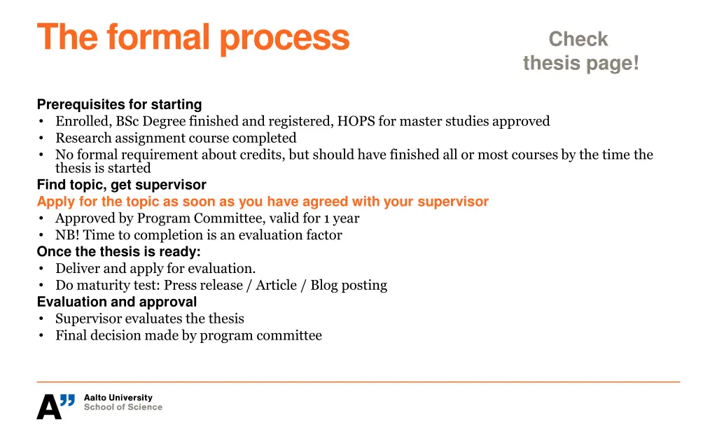 the formal process