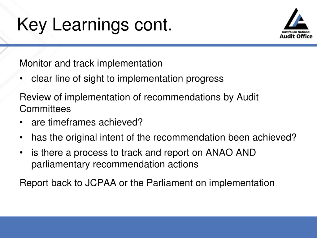 key learnings cont