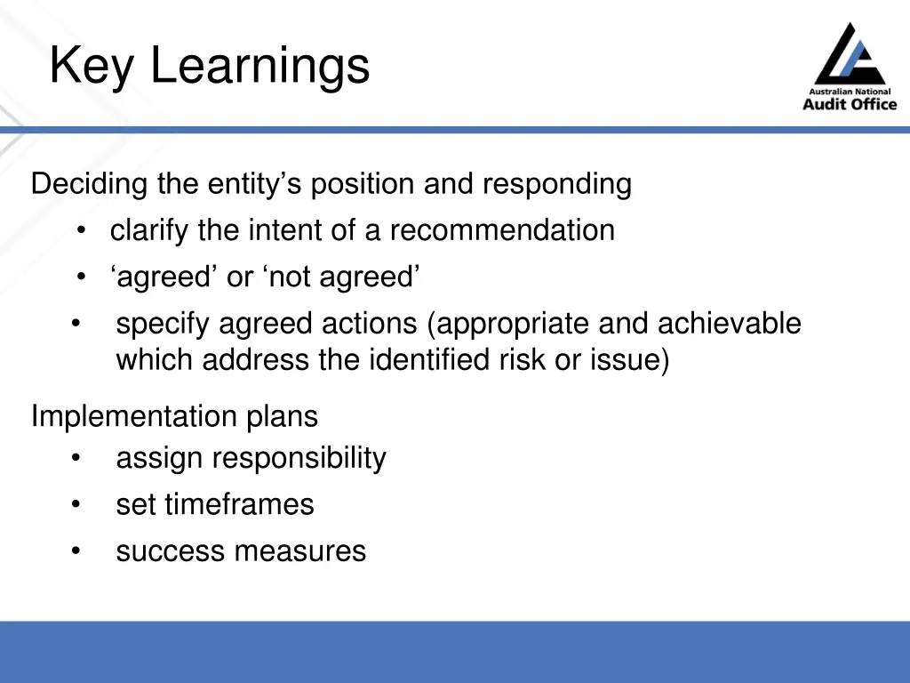 key learnings