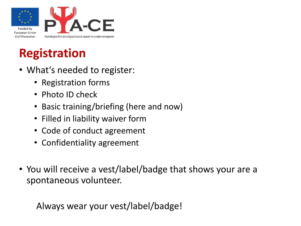 registration what s needed to register