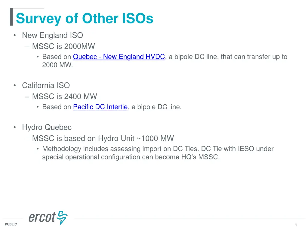 survey of other isos