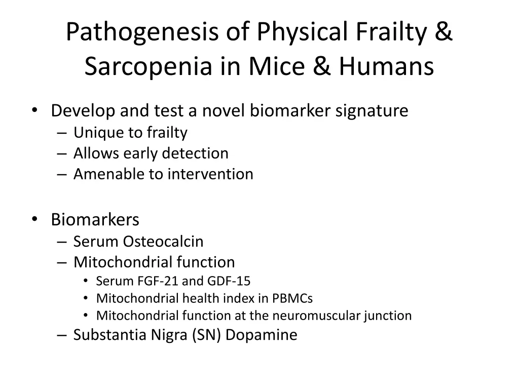 pathogenesis of physical frailty sarcopenia