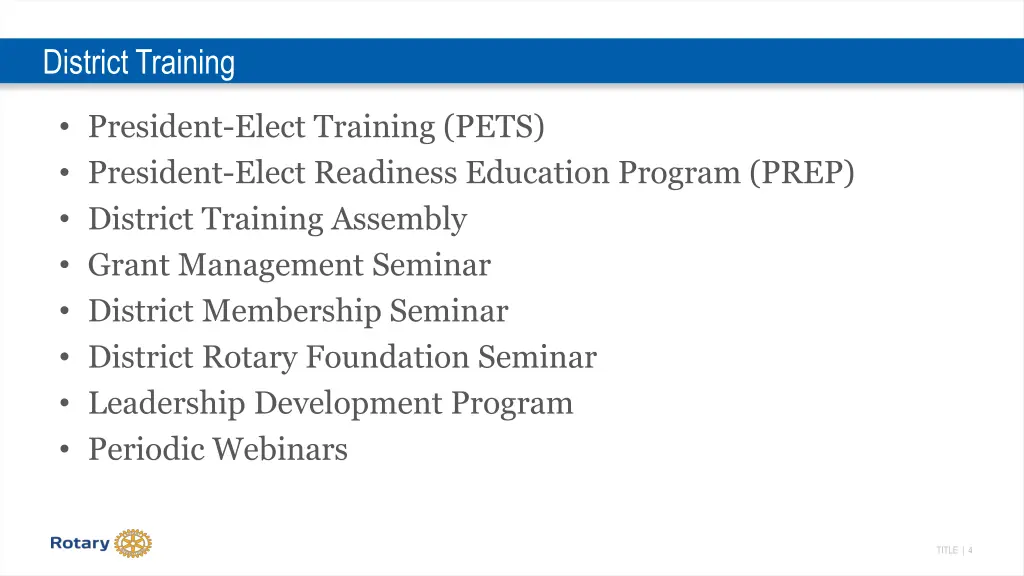 district training