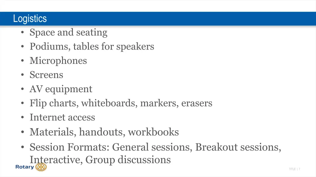 logistics space and seating podiums tables