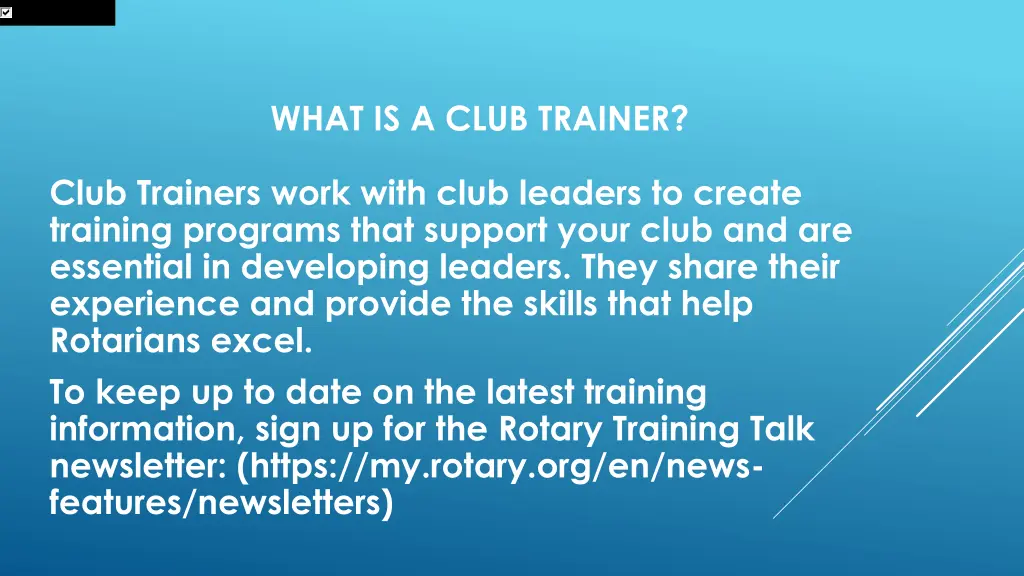 what is a club trainer