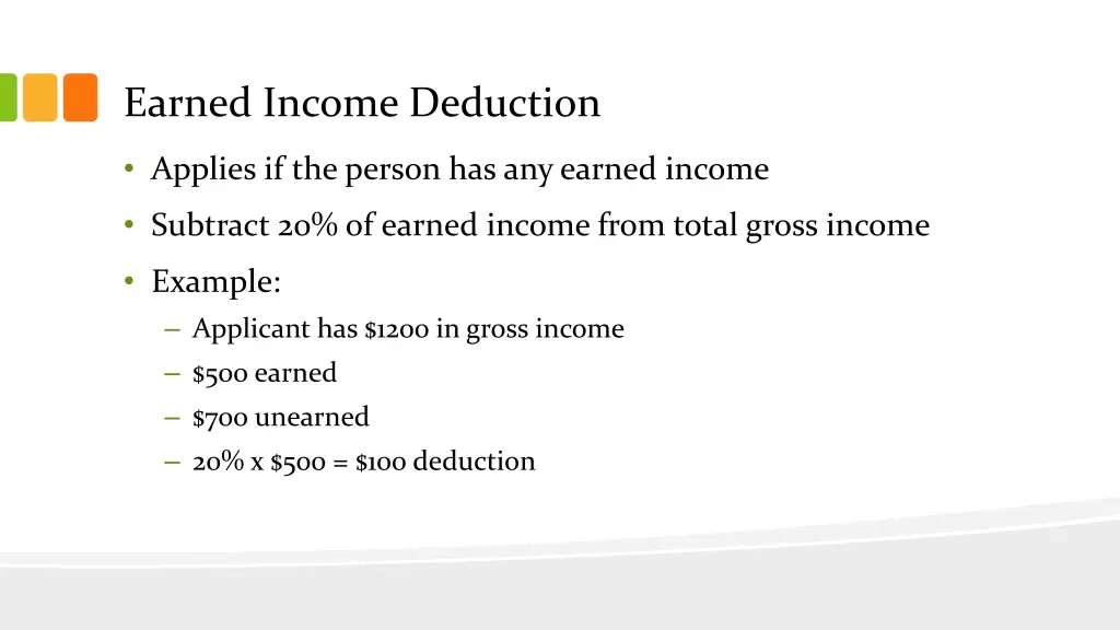 earned income deduction
