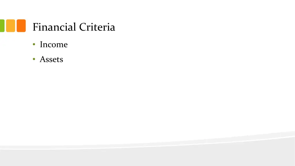 financial criteria