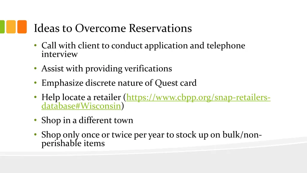 ideas to overcome reservations