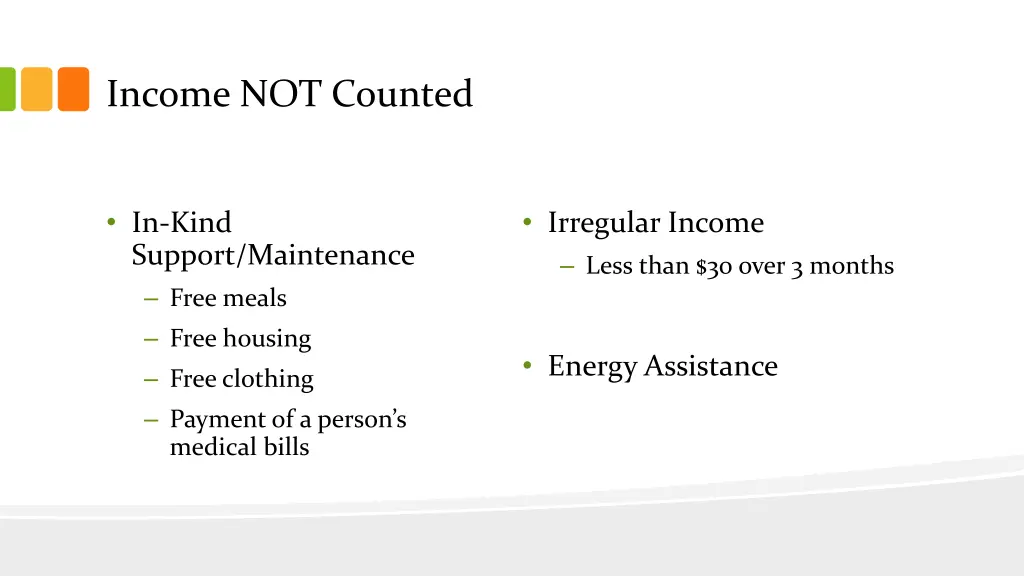 income not counted