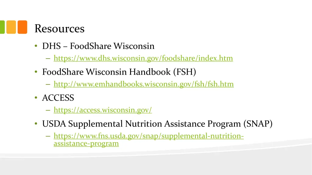 resources