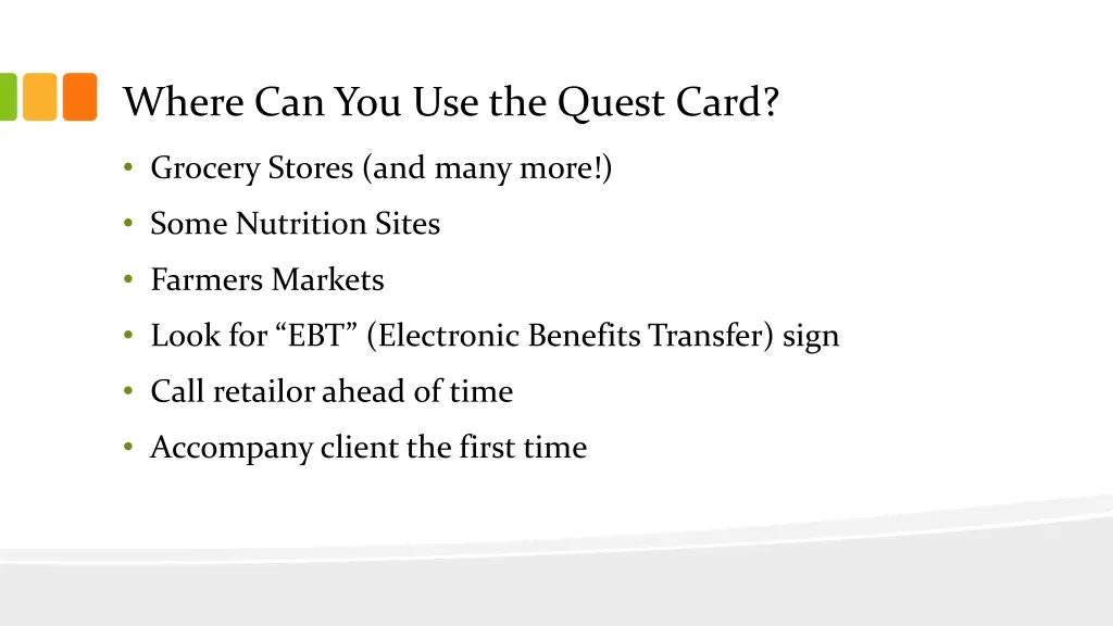 where can you use the quest card