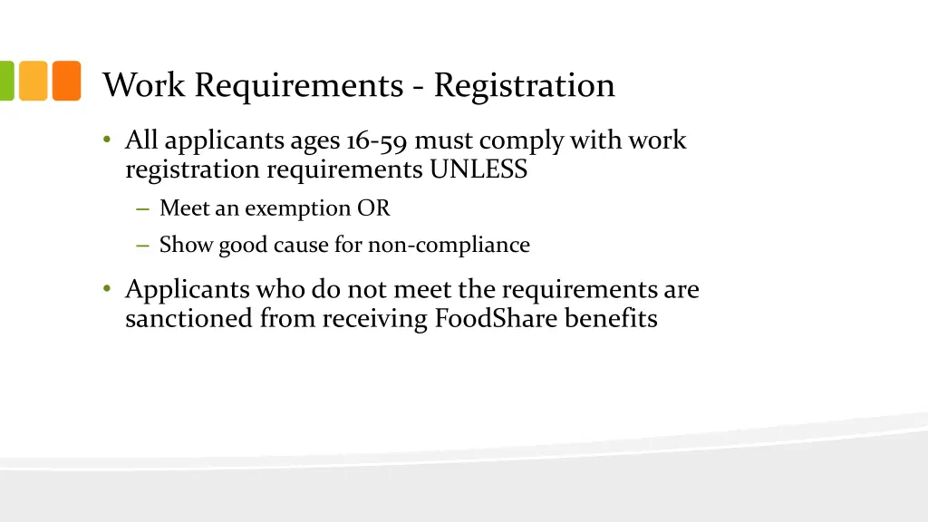 work requirements registration