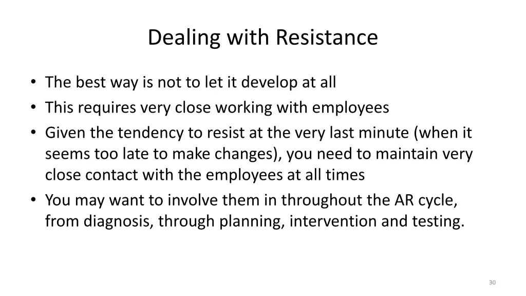 dealing with resistance