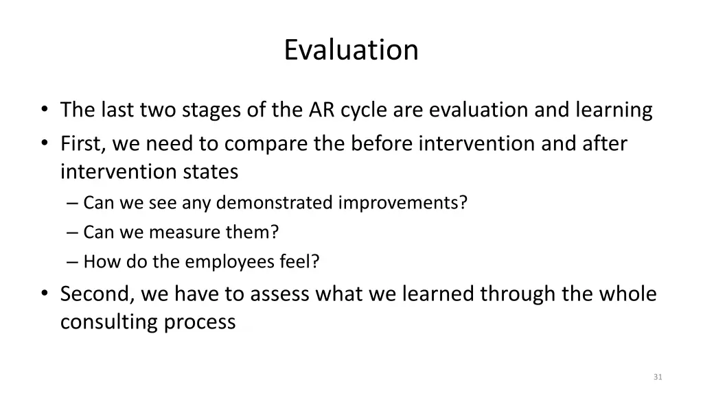 evaluation