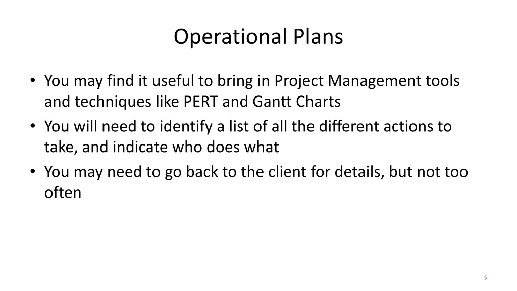 operational plans