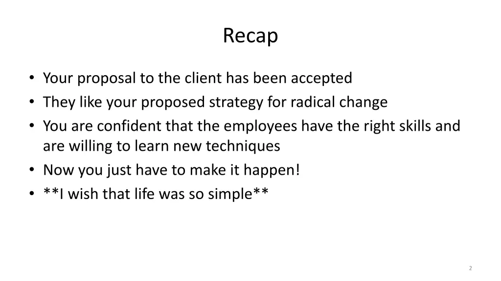 recap
