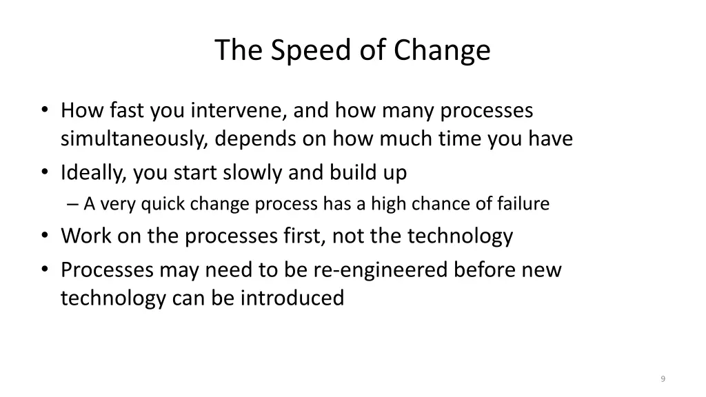 the speed of change