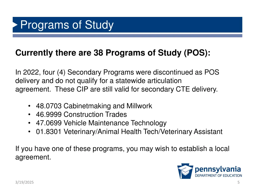 programs of study