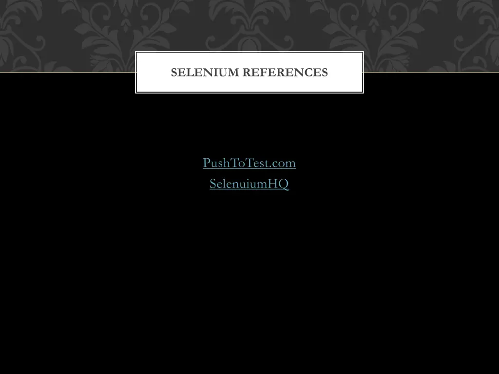 selenium references