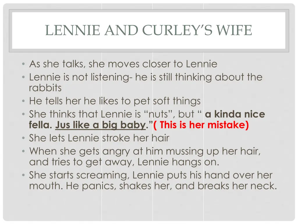 lennie and curley s wife