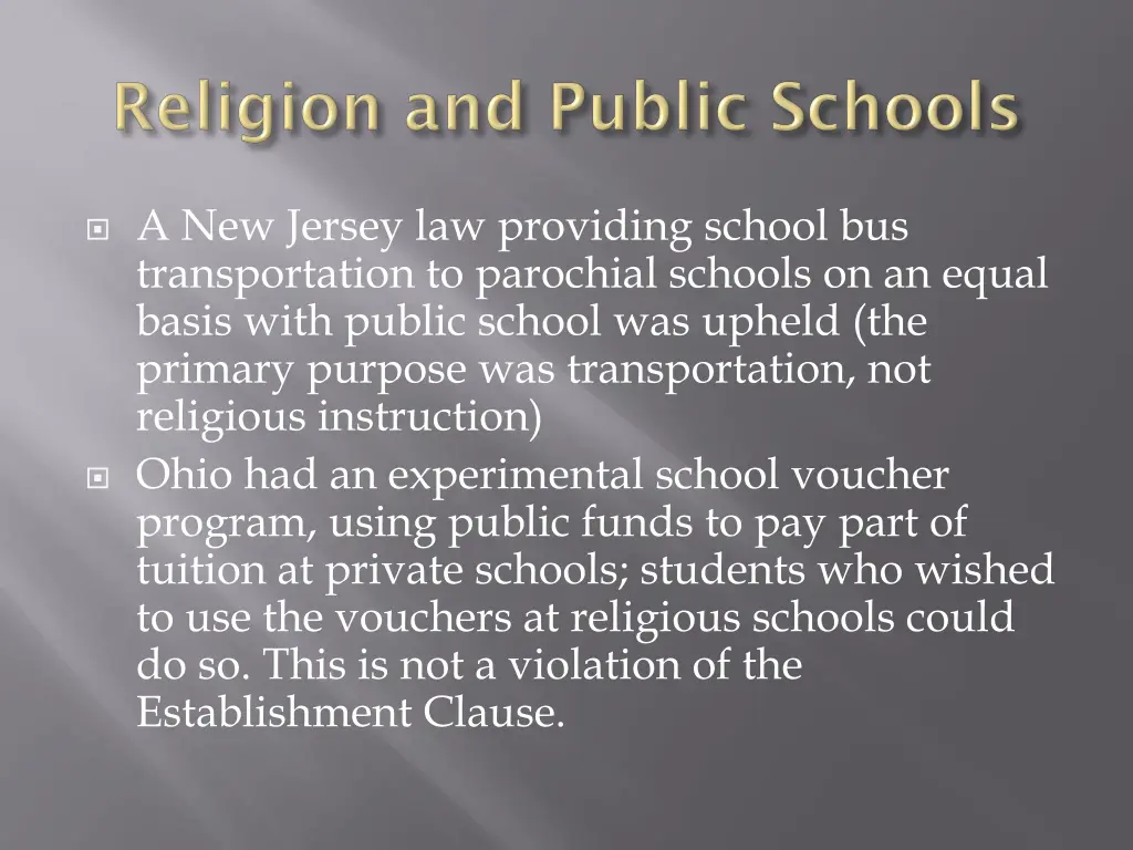 a new jersey law providing school