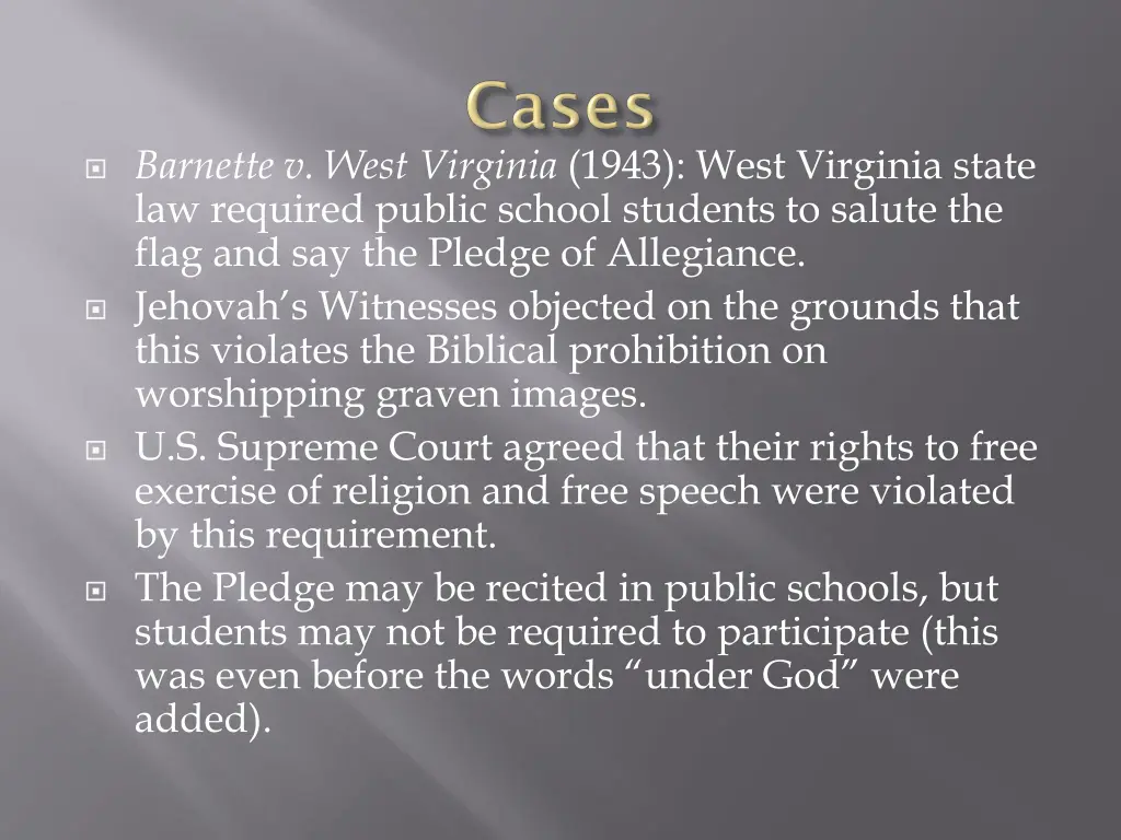 barnette v west virginia 1943 west virginia state