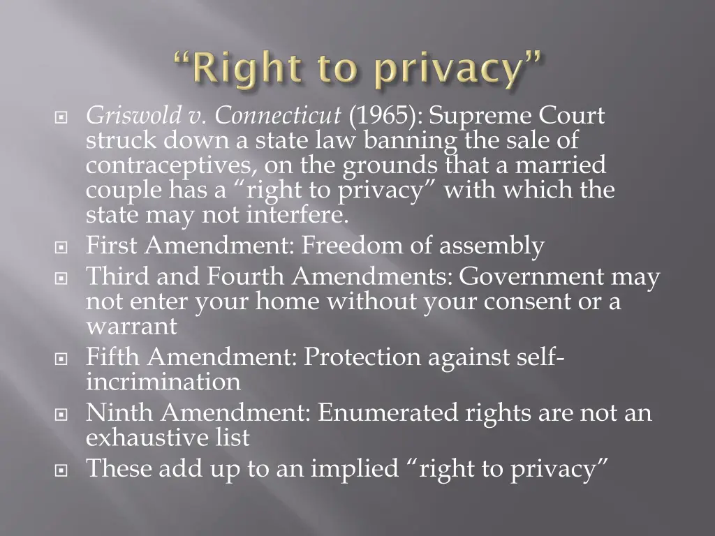 griswold v connecticut 1965 supreme court struck