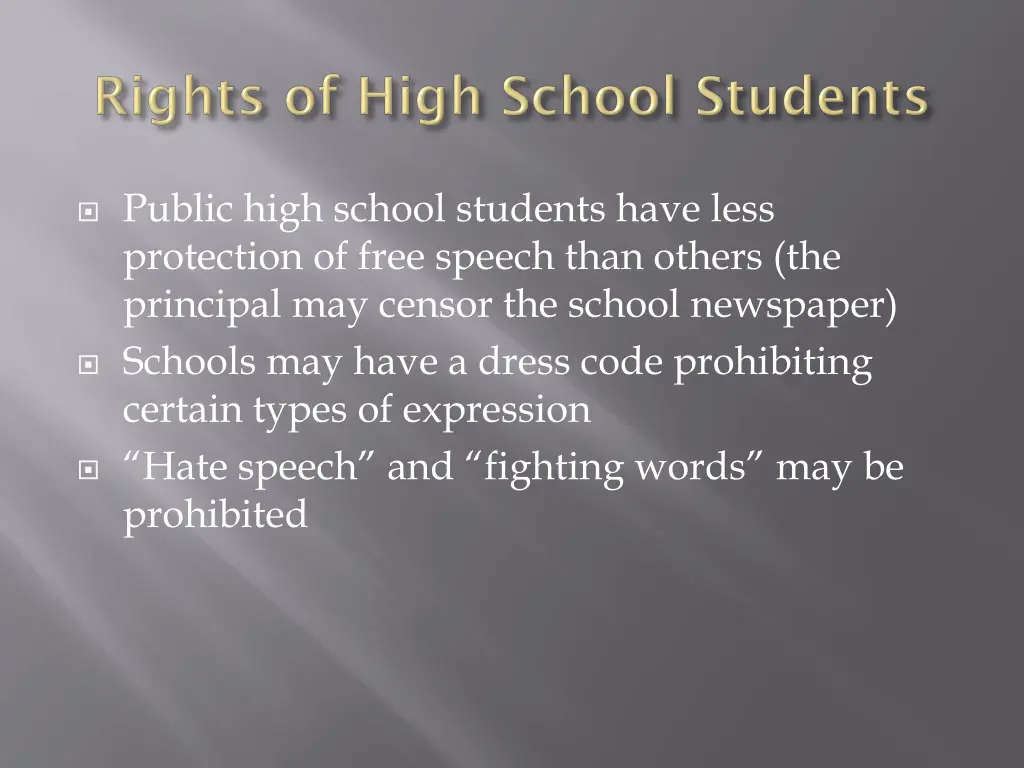 public high school students have less protection