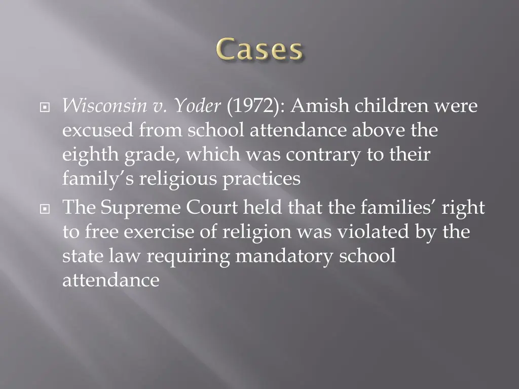 wisconsin v yoder 1972 amish children were