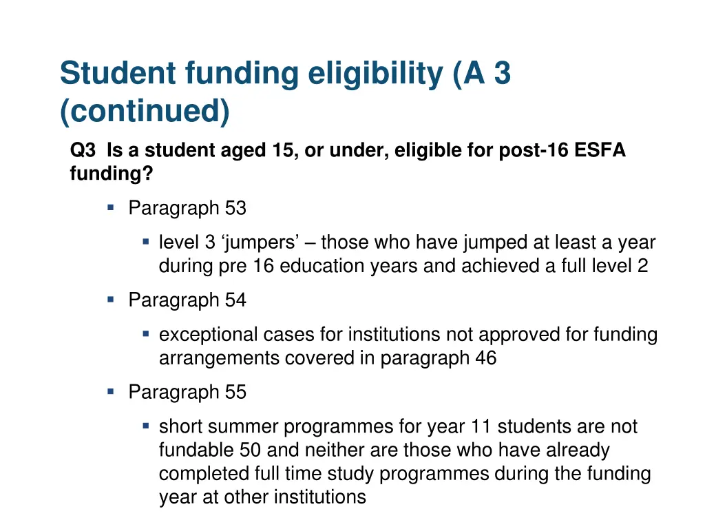 student funding eligibility a 3 continued
