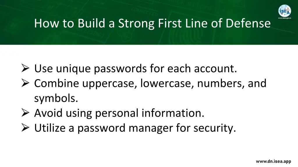 how to build a strong first line of defense
