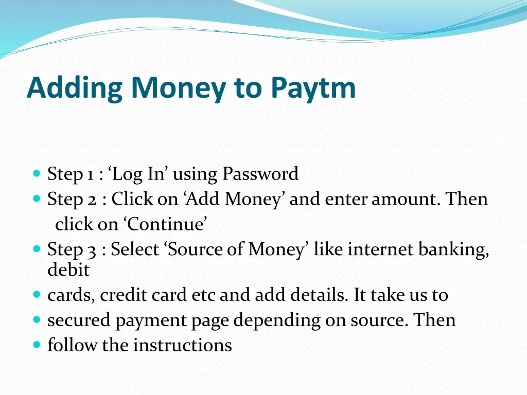 adding money to paytm