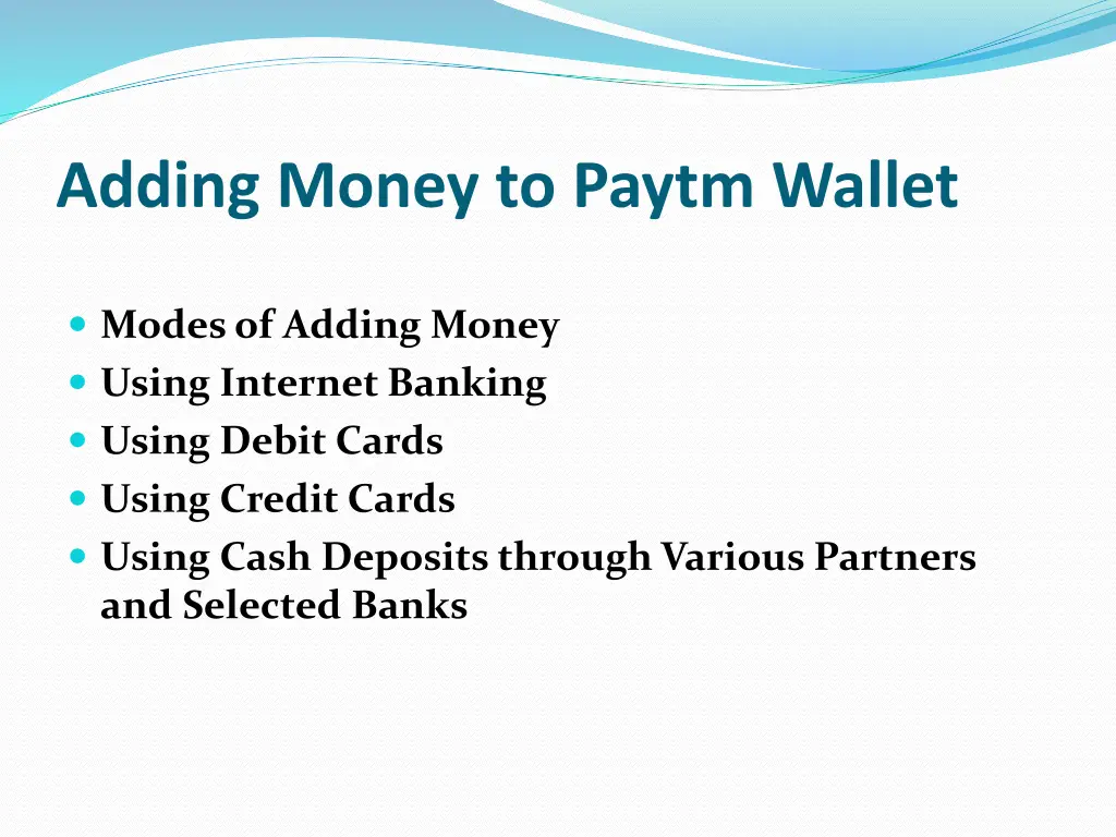 adding money to paytm wallet
