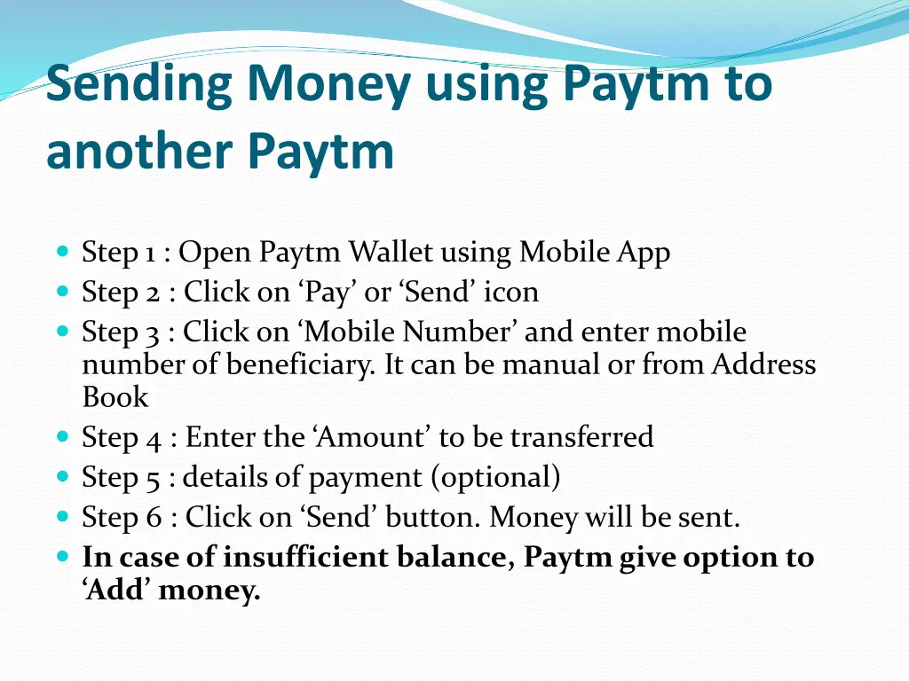 sending money using paytm to another paytm