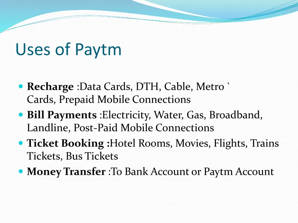 uses of paytm