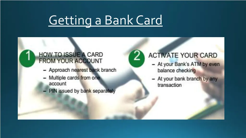 getting a bank card