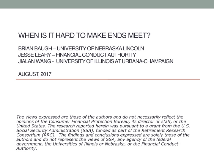 when is it hard to make ends meet
