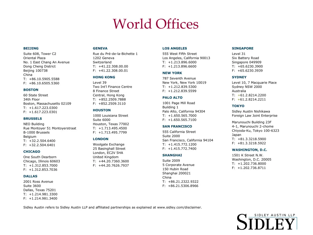 world offices