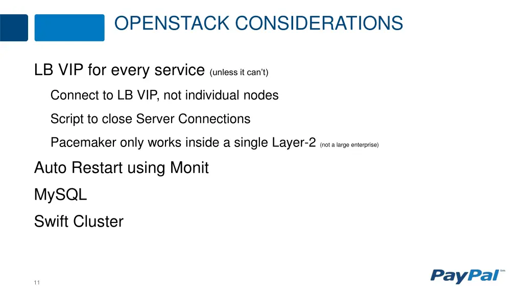 openstack considerations