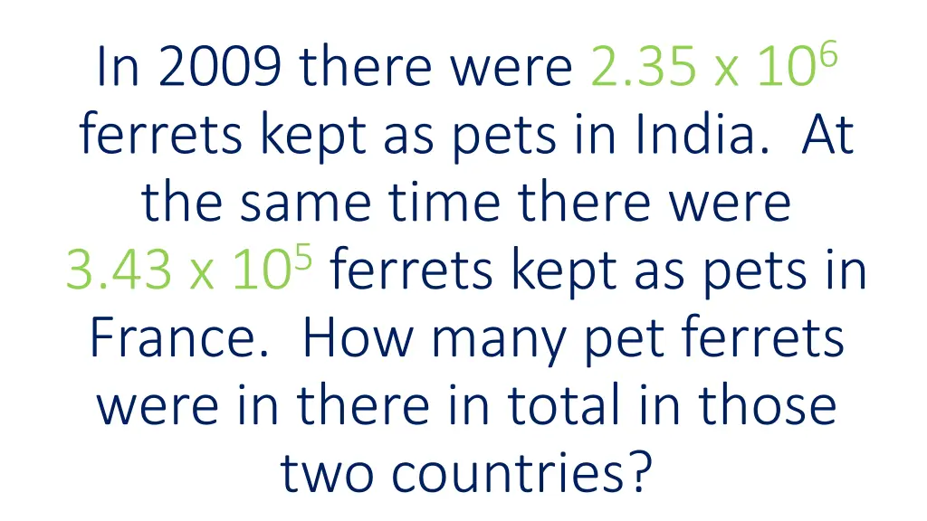 in 2009 there were 2 35 x 10 6 ferrets kept