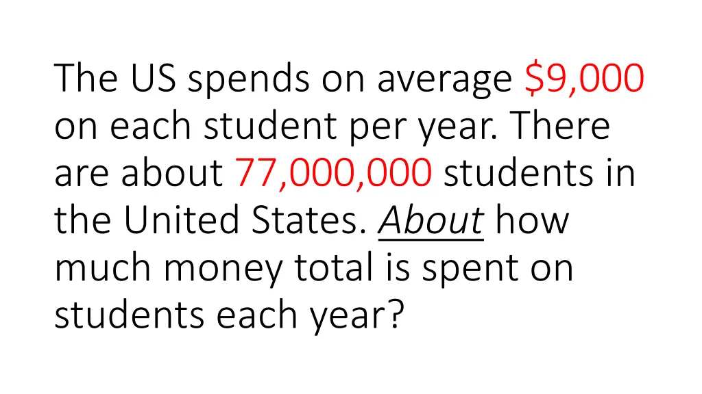 the us spends on average 9 000 on each student