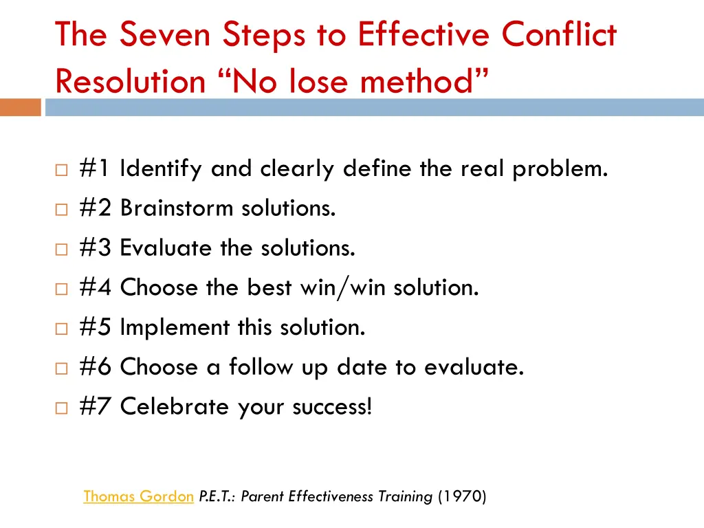 the seven steps to effective conflict resolution