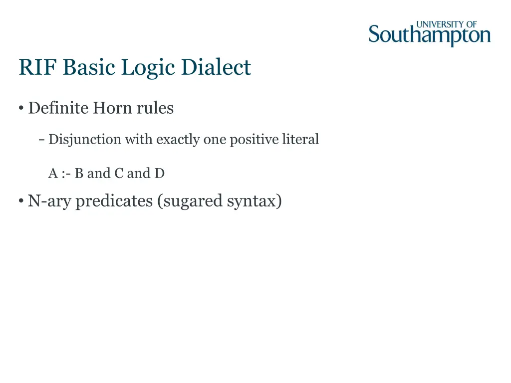 rif basic logic dialect