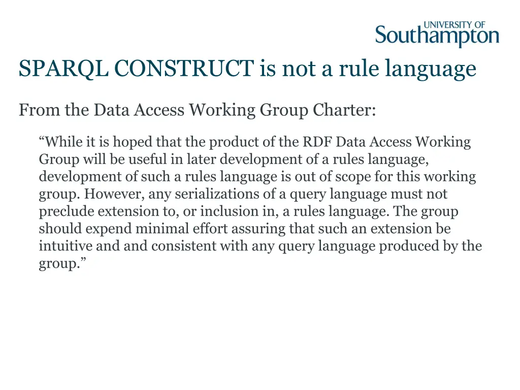 sparql construct is not a rule language
