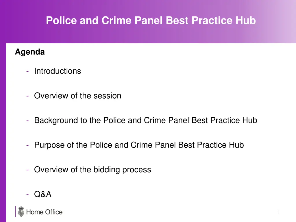 police and crime panel best practice hub 1