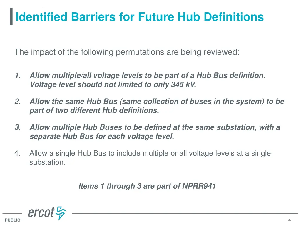 identified barriers for future hub definitions
