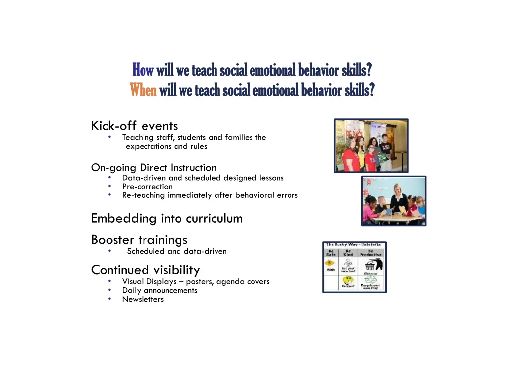 how how will we teach social emotional behavior